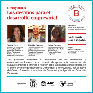 Desayuno B: Los desafíos para el  desarrollo empresarial @ Centro Comercial e Industrial de Paysandú | Paysandú | Departamento de Paysandú | Uruguay