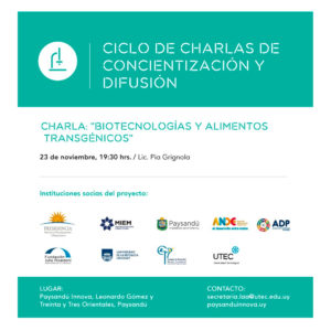 Charla: Biotecnologías y Alimentos Transgénicos. @ Paysandú Innova | Paysandú | Departamento de Paysandú | Uruguay