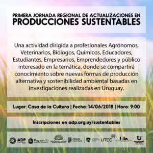 Jornada de actualizaciones en Producciones Sustentables @ Casa de la Cultura | Paysandú | Departamento de Paysandú | Uruguay