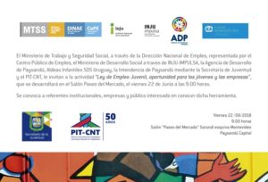 Ley de Empleo Juvenil, oportunidad para los jóvenes y las empresas. @ Paseo del Mercado | Paysandú | Departamento de Paysandú | Uruguay